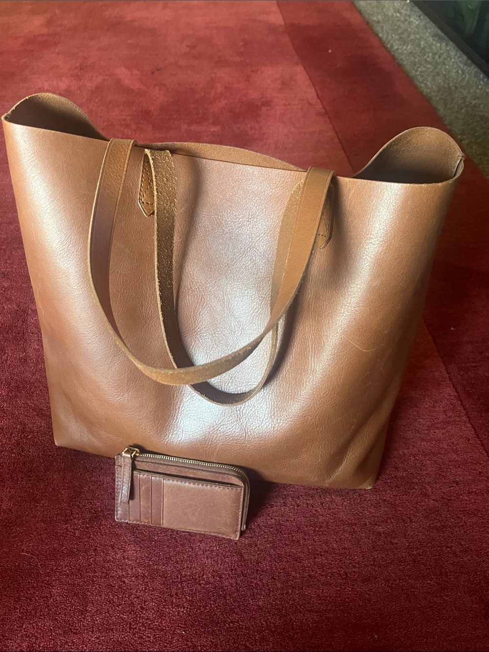 MADEWELL TRANSPORT TOTE, ENGLISH SADDLE W/CARD WALLET - Picture 7 of 15